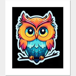 Owl lustration Posters and Art